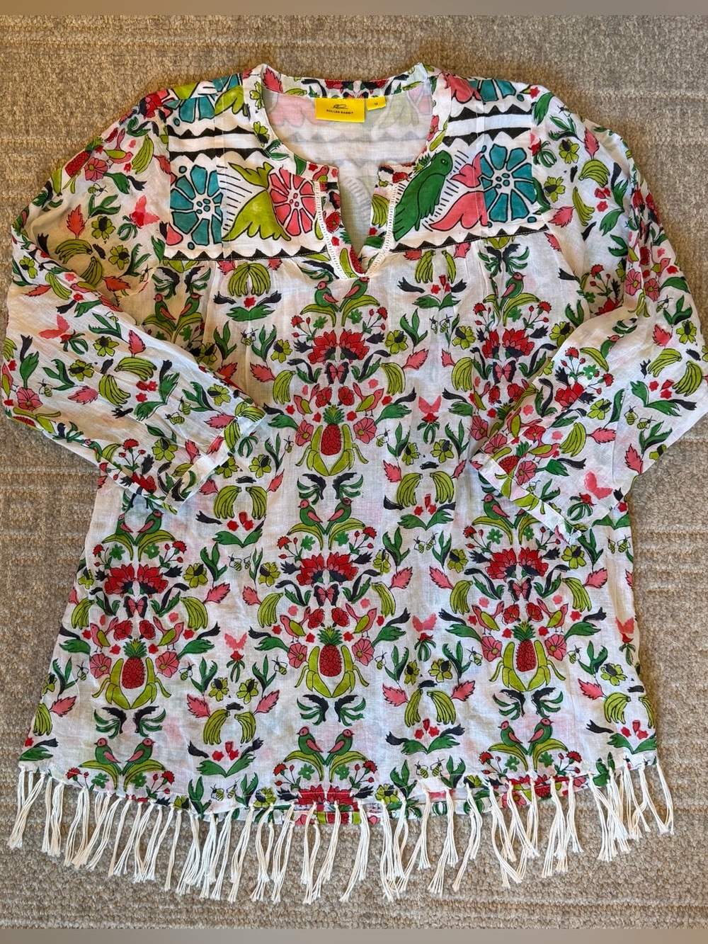 EUC Roller Rabbit girls Seraphina tunic/ coverup size 12
